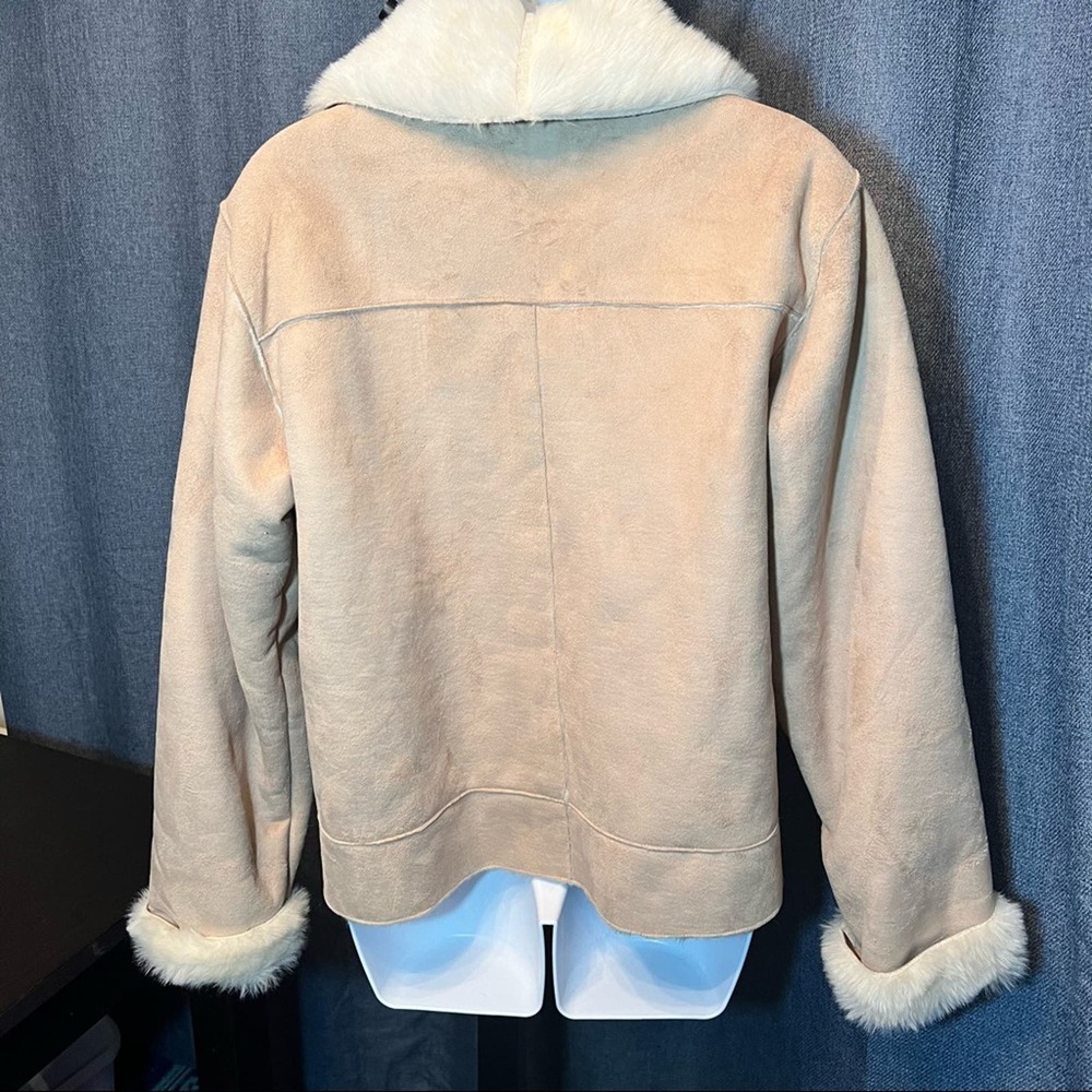 Coldwater Creek Faux Suede Sherpa Line Jacket - image 6